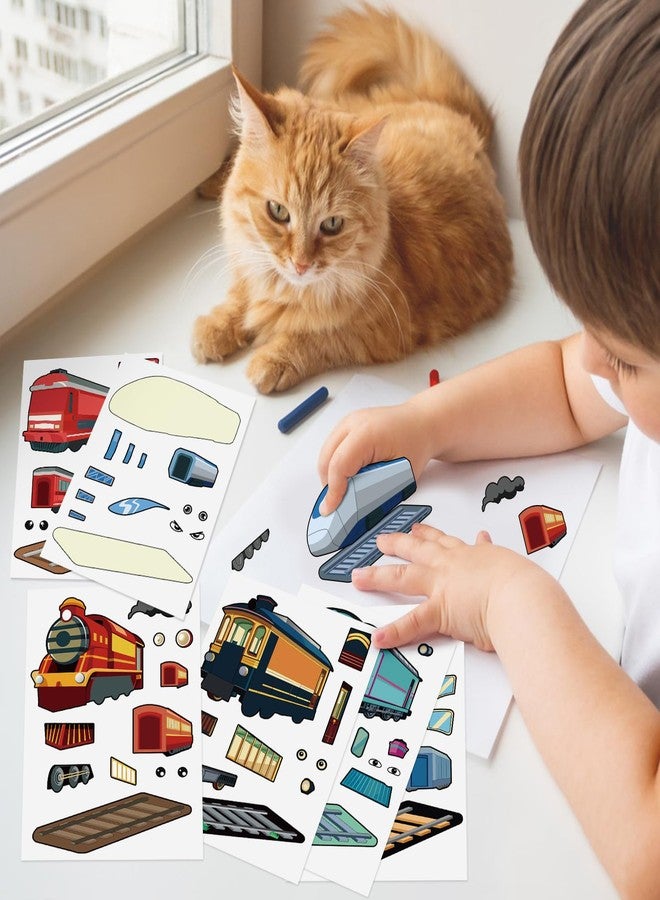 Lemicin 36Pcs Make A Train Stickers for Kids Create Your Own Steam Freight Bullet Trolley Trains Stickers DIY Craft Great Birthday Party Favor Rainy Day Activity for Boy Stick on Bag Books - Image 4